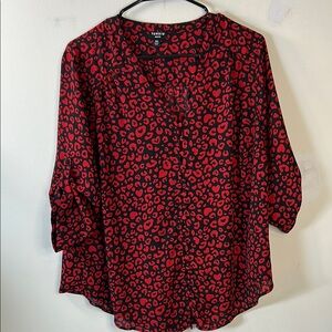 Harper Georgette Button-Front 3/4 Sleeve Pullover‎ Blouse Size 00 (M/L)